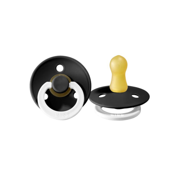 BIBS Pacifier 2 PK - Black Night, classic design, durable rubber, BPA-free, Denmark-made.