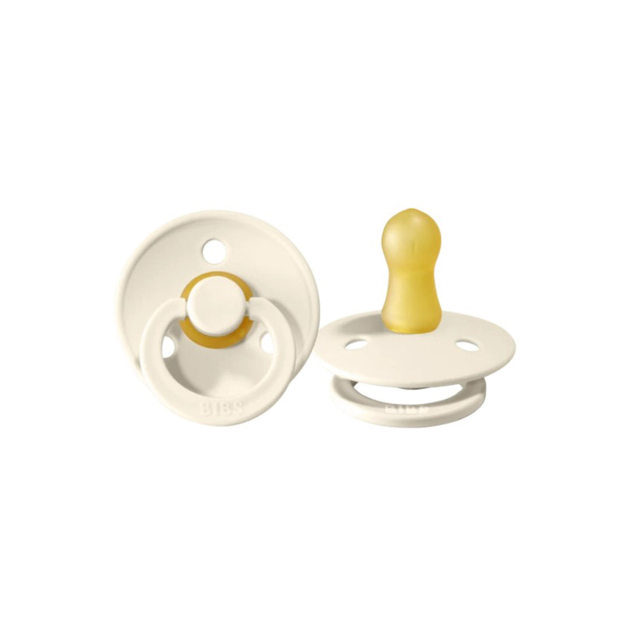 BIBS Pacifier 2 PK in Ivory, classic design, BPA-free, Danish-made.