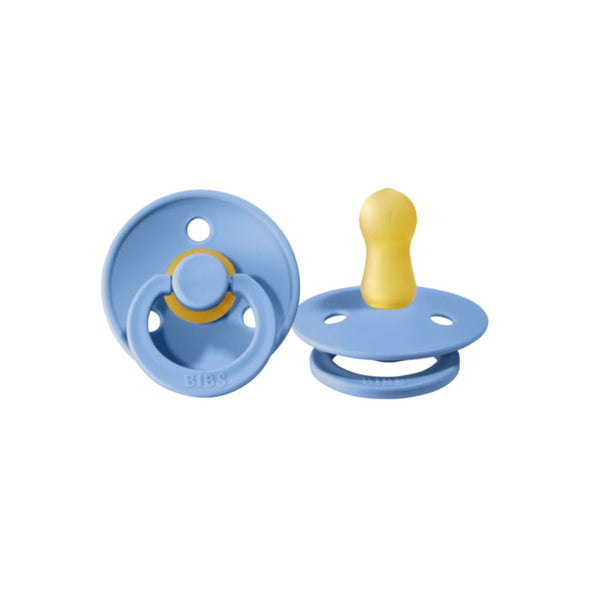 BIBS Pacifier 2 PK - Sky Blue, classic design, safe rubber, BPA-free, Denmark-made.