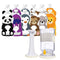 Baby food pouch maker with animal-themed reusable pouches and filling station.