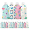 Squooshi reusable food pouches with assorted kid-friendly designs, 12-pack.