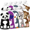 Large animal-themed reusable food pouches, 10 pack, 5 oz capacity, kid-friendly design.