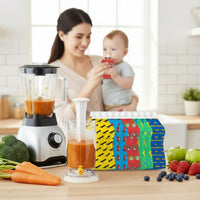 Squooshi Filling Station Baby Food Pouch Maker/Filler + 10 Large 5 oz Robots/Bikes Pouches for semi-Solid Foods