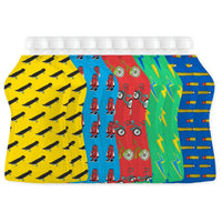 Squooshi reusable food pouches with assorted kid-friendly designs, perfect for eco-friendly meals.